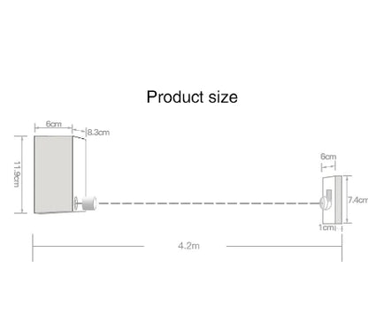 Invisible Retractable Washing Line – 4.2m Heavy Duty